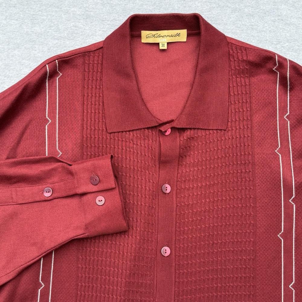 SILVERSILK Button Up Shirt Sz 3XL Maroon Western Cowboy Streetwear Southwest Men